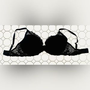 Natori Feathers Contour Plunge Bra in Black size 36DD